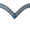 Sparkly Turquoise V-Shaped Kiara Browband for Bridle Made from Durable Leather.