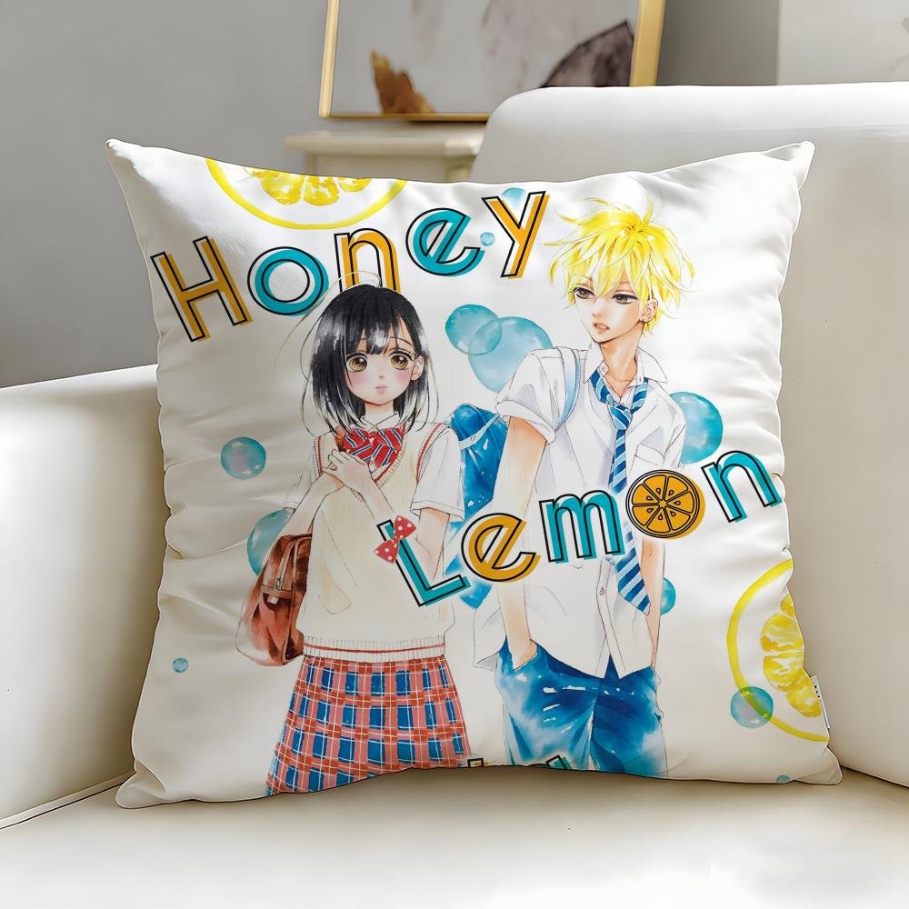Классическая аниме-подушка Honey Lemon Soda Мягкая Чехол для подушки Легко стирается Универсальный для Дивана Кровати Путешествий и Офиса