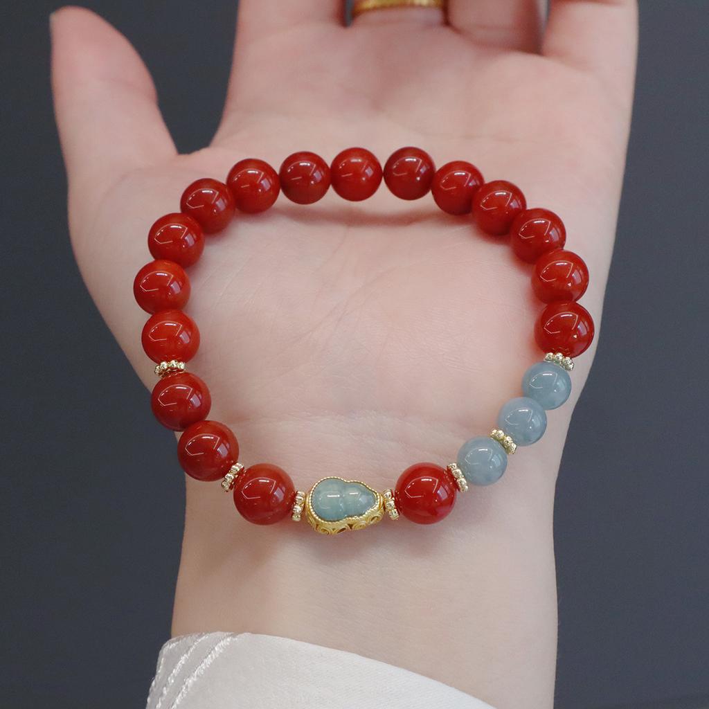 Natural Nanhong Agate Bracelet Fashion Women Daily Jewelry Lucky Gift
