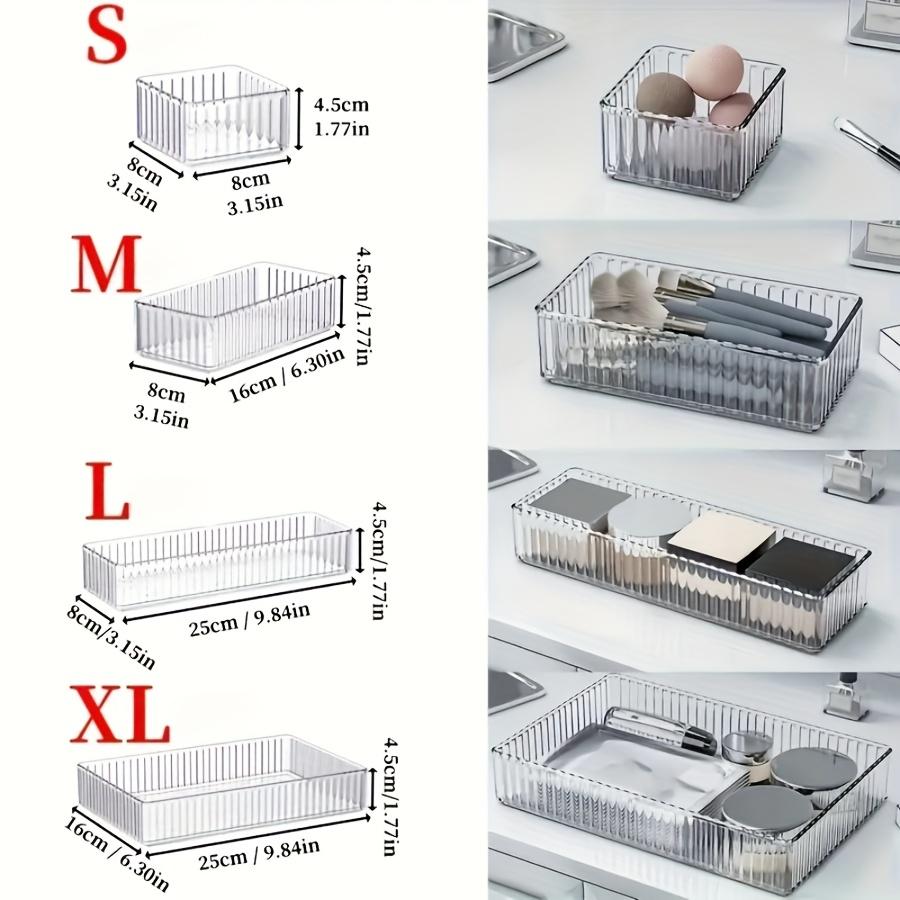 Набор из 6 прозрачных акриловых ящиков для хранения, многофункциональный разделитель для ящиков, штабелируемый органайзер для спальни, ванной комнаты, общежития, для стола, туалетного столика, губной помады