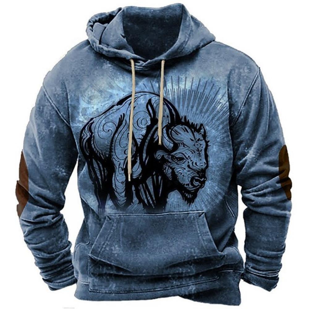 Толстовки для мужчин Y2k Golf Camping Casual cowboy Long Sleeve Autumn Fashion Hooded 3D Printed Loose Oversize