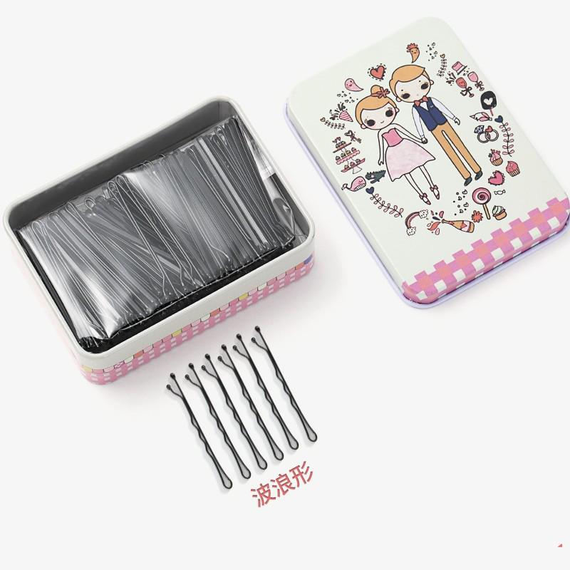 Одинарная черная шпилька-зажим для челок и высоких причесок