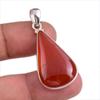 Ювелирный кулон из натурального красного оникса ручной работы из твердого серебра 925 пробы 1,75 дюйма F5K63