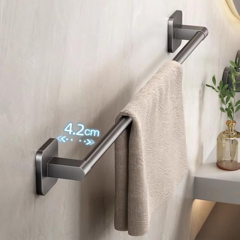 Handun Single Rod Bathroom Towel Rack with Hooks