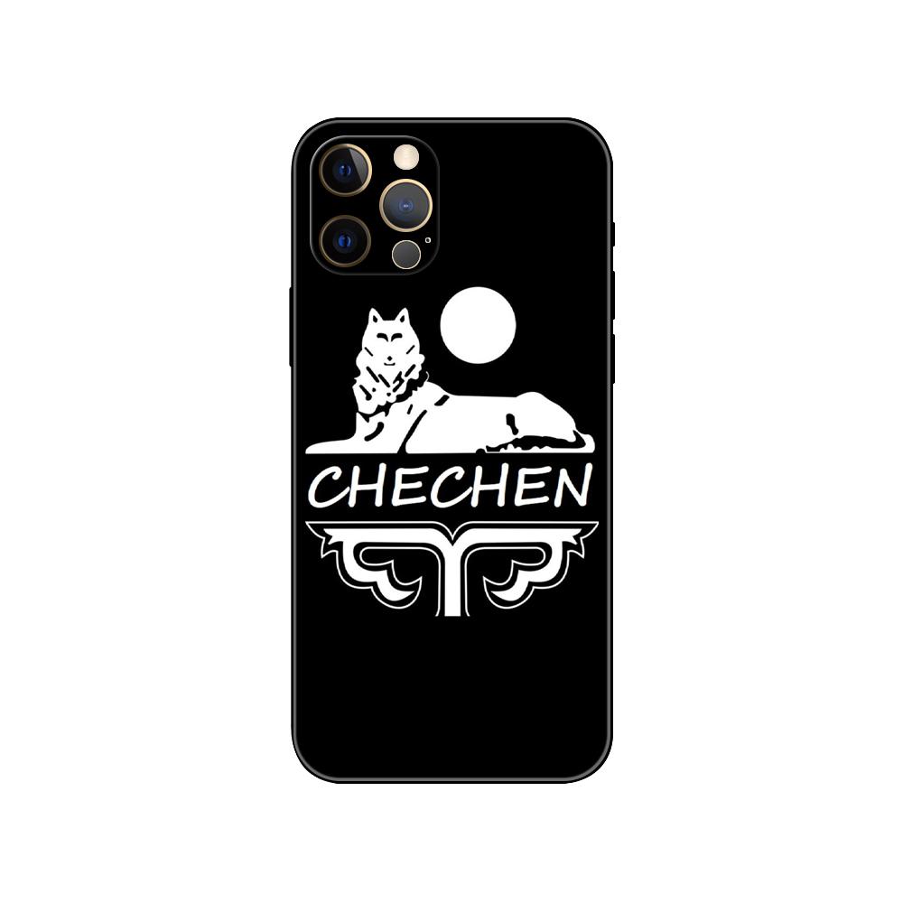 Chechen Coat Of Arms Phone Case for Iphone 5 5s 2020se 6 6s 7 8 Plus X 10 XR XS 11 12 13 Mini Pro MAX Black Tpu Back Cover