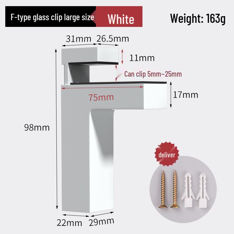 Регулируемый кронштейн-зажим для стеклянной полки