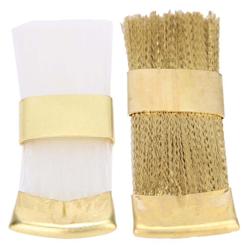 2 Pieces Mini Size Nail Art Bits Cleaning Brush Copper Wire Nail Dust Brush For Pedicure
