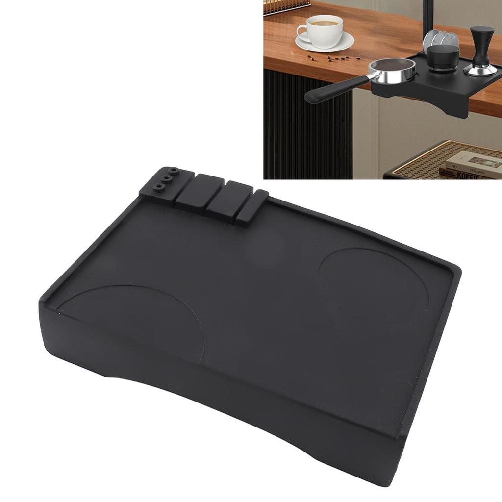Коврик для тампера для кофе, мягкий противоскользящий коврик для тампера для кофе с углом для кухни, офиса, черный