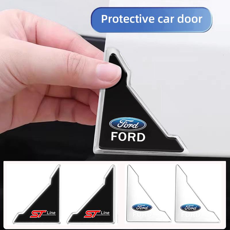 4Pcs Car Door Silicone Buffer Sticker Anti Collision Scratch For Ford ST Line Focus Mustang Fiesta Puma Ranger Kuga MK7 MAX F150