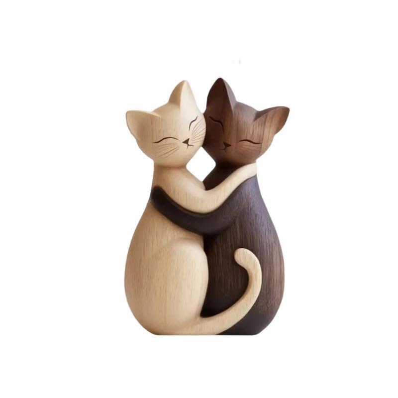 Деревянные фигурки кошек/собак 2D плоские статуэтки собак/кошек Коллекционные предметы Подарок Современный декор для дома Скульптуры животных Декор для дома