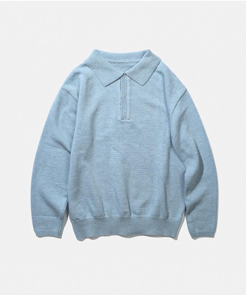 TRIP LE SENS Hidden Snap Collar Knit_Black