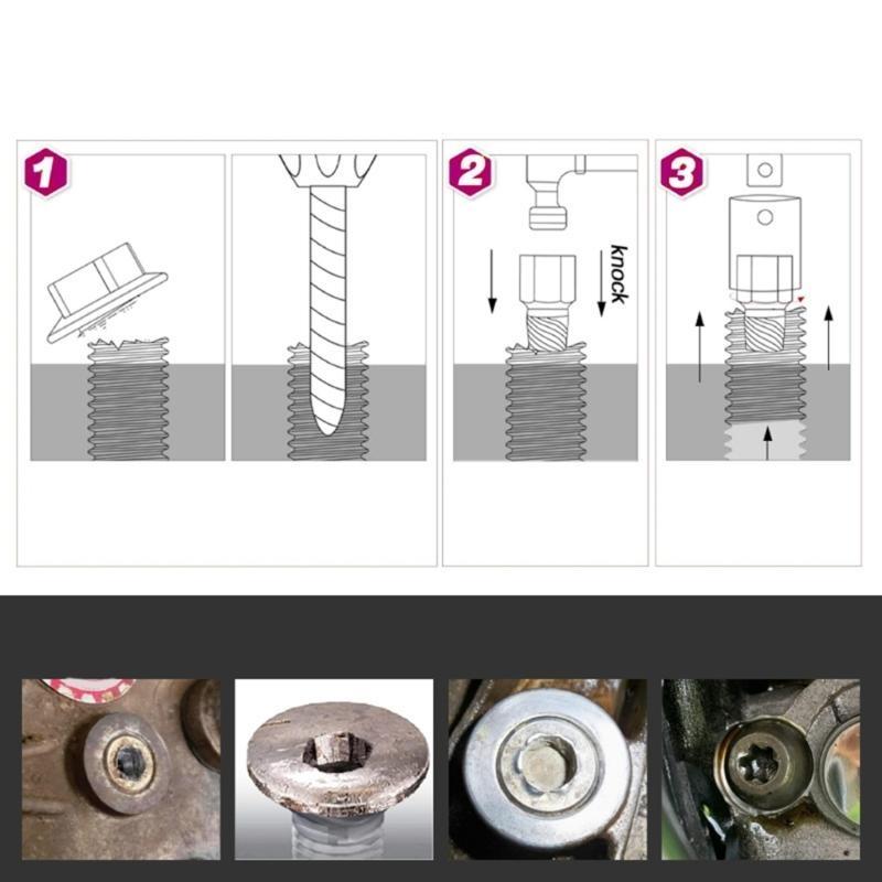 Multiple Spline Screw Extractor Set Easy Out Tool For Broken Stripped Bolts top sale