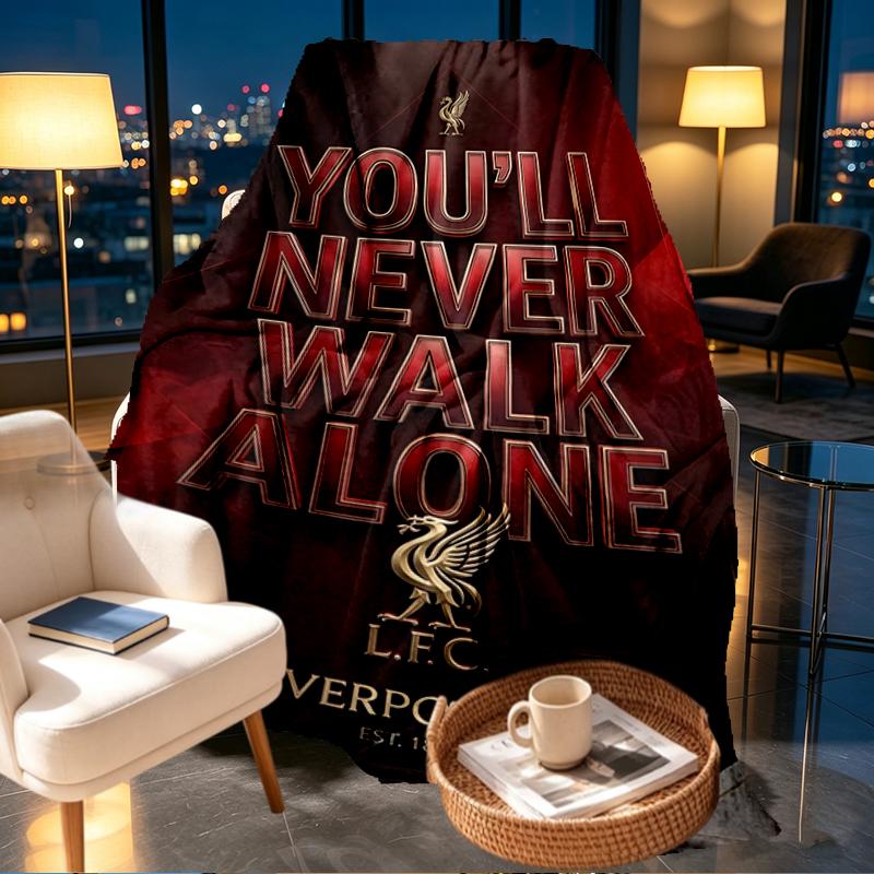 Плед Liverpool F.C. - Мягкий и Удобный, для Спальни, Путешествий, Дивана, Домашнего Декора - Подарок на День Рождения, Рождество для Друга