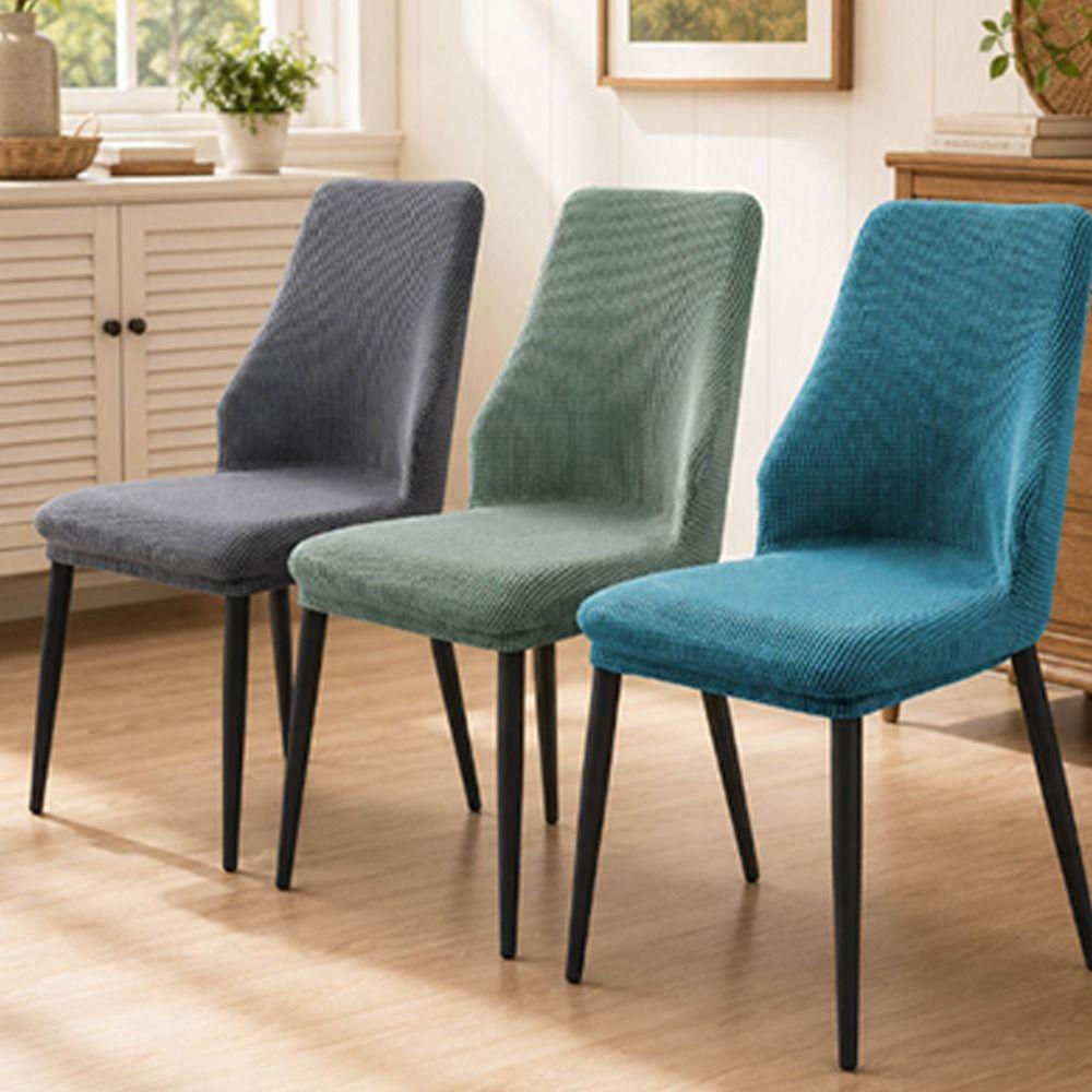 Anti-slip Dining Chair Cover High-elastic Stool Slipcover Backrest Protector for Home Decoration