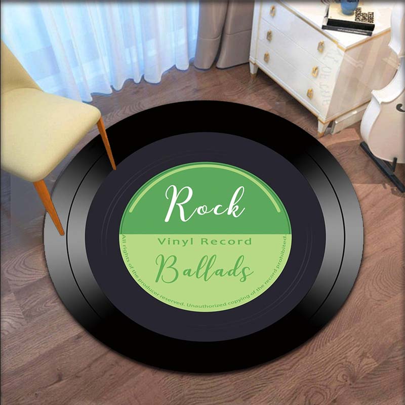 Запись музыкального компакт-диска, ковер с рисунком, круглый коврик в стиле ретро, декоративный коврик для гостиной, спальни, нескользящий коврик для крыльца, Tapete Redondo