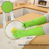 38см Сверхтолстые Зеленые Резиновые Перчатки для Уборки - Женские Износостойкие Латексные для Мытья Посуды