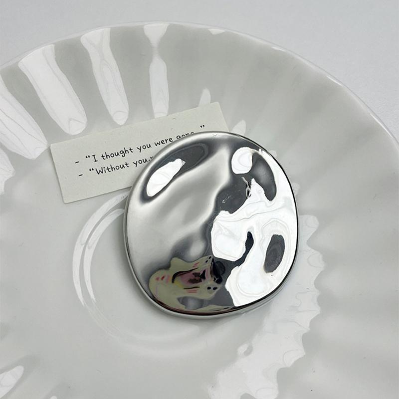 Новая мода минималистская нерегулярная геометрическая металлическая неровная полированная овальная брошь для женщин и девушек, ювелирные изделия для вечеринок, подарки