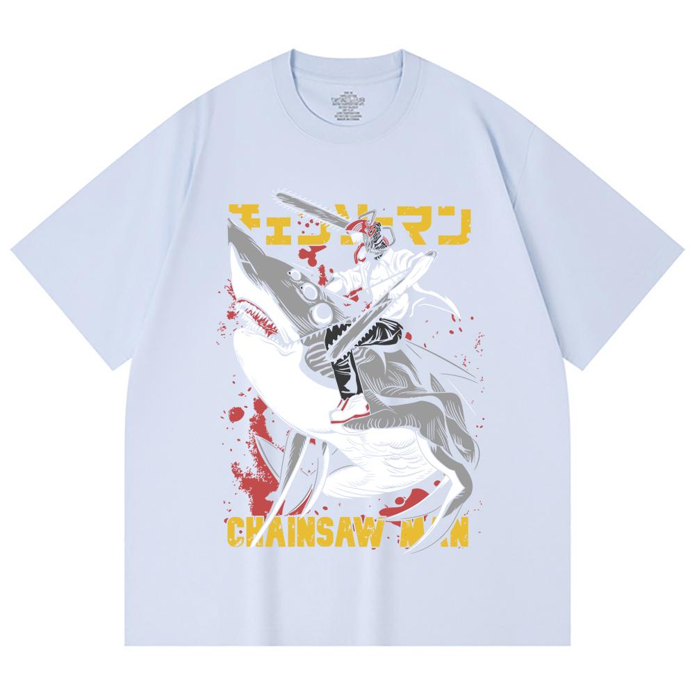 230 Gsm 100% Cotton Chainsaw Man V43 Denji Print Unisex Heavy Cotton T Shirt