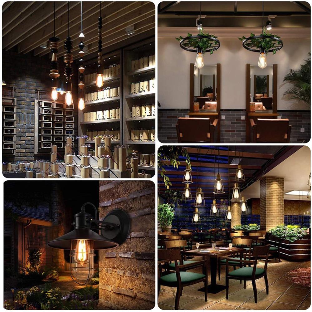 6 Pack ST19 Shape Filament Bulb 4W LED (40W Equivalent) LED Bulb LED Filament Bulb Restaurant