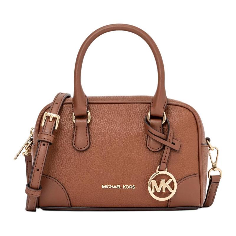 Michael Kors THOMPSON металлический логотип брелок регулируемый съемный плечевой ремень кожаная плечевая сумка мини женская коричневая