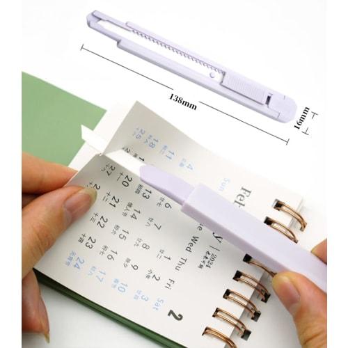 aninako Ceramic Cardboard Cutter, 5.7" x 0.6" x 0.6" (13.8 x 1.2 x 1.6 cm), Magnetic Mini Cutter with Automatic Retractable Keychain Hole, Portable fo