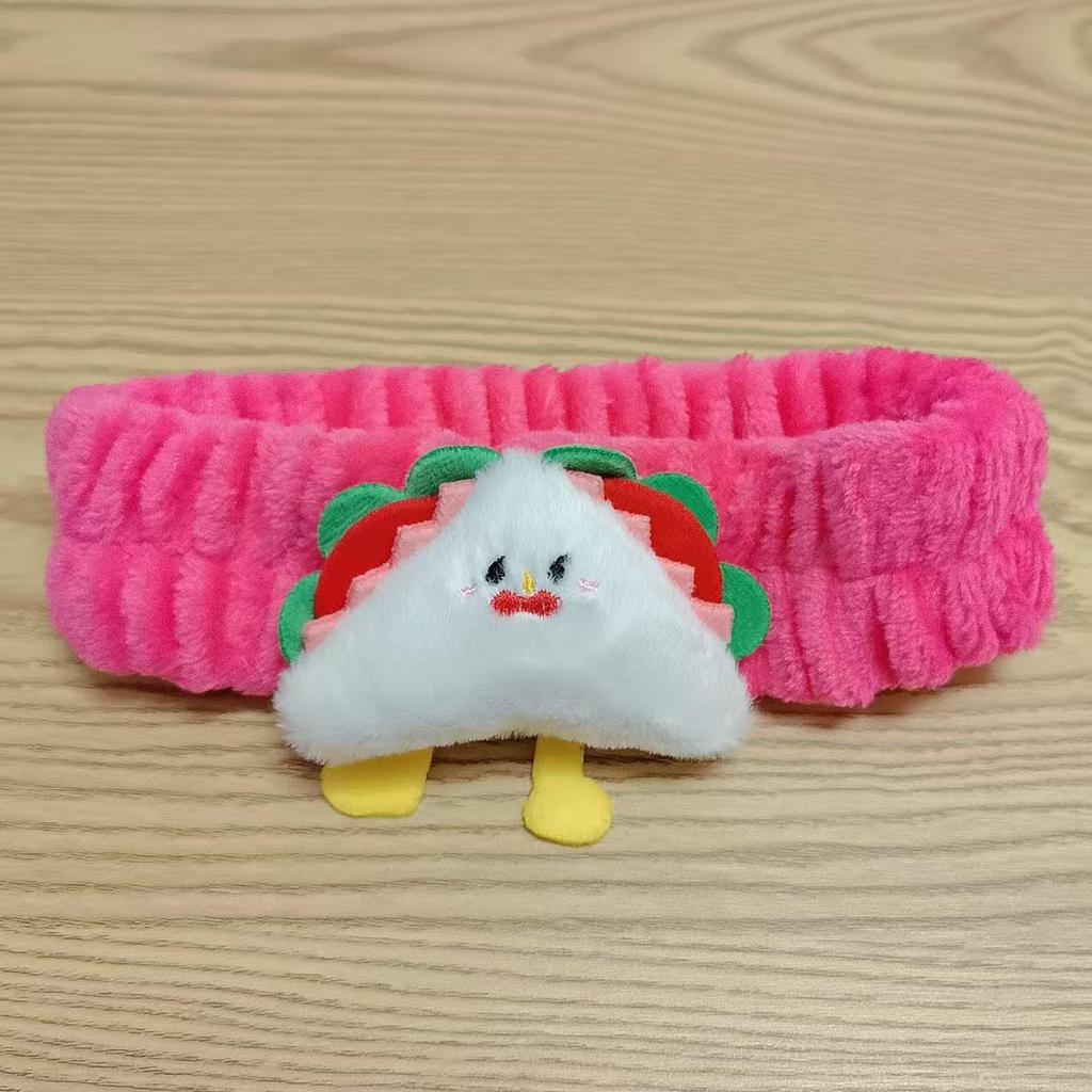 Корейская мультяшная фланелевая рождественская повязка на голову - Милая плюшевая резинка для волос для умывания лица и макияжа