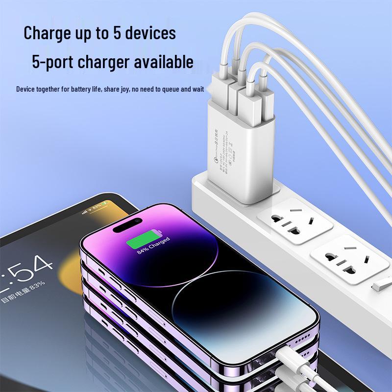 Универсальное многопортовое USB-зарядное устройство с быстрой зарядкой для устройств Android, Huawei, Xiaomi, Vivo и OPPO