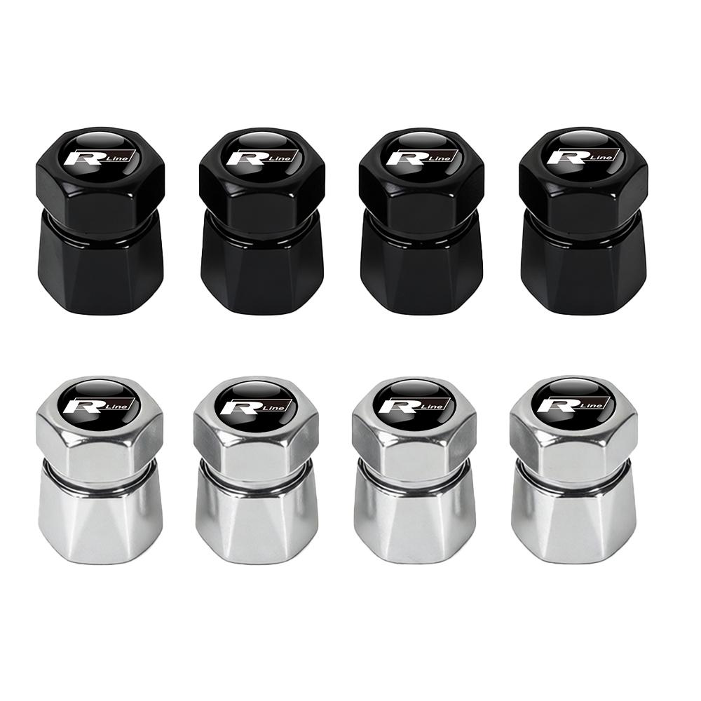 W1523D Metal Car Wheel Tire Valve Stem Caps Exterior Accessories For Volkswagen VW R Polo Passat Rline Golf 4 5 6 Tiguan Jetta GTI