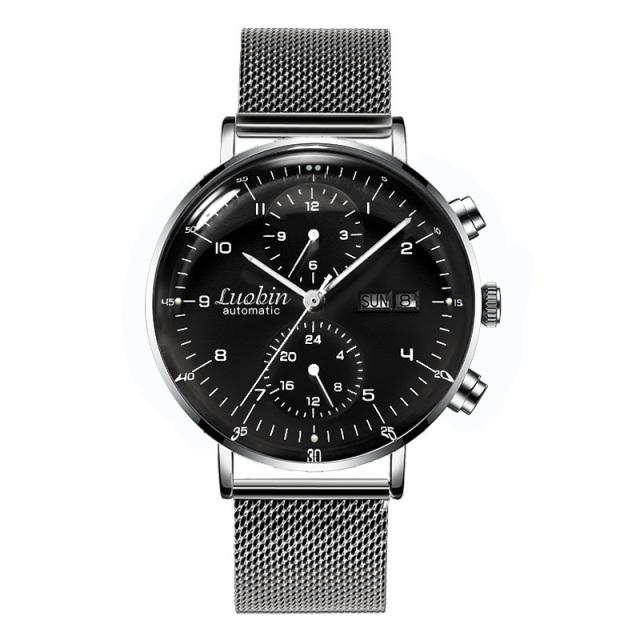 Luobin автоматические механические часы мужские лучшие роскошные брендовые деловые часы 42 мм из нержавеющей стали календарь светящиеся наручные часы мужские