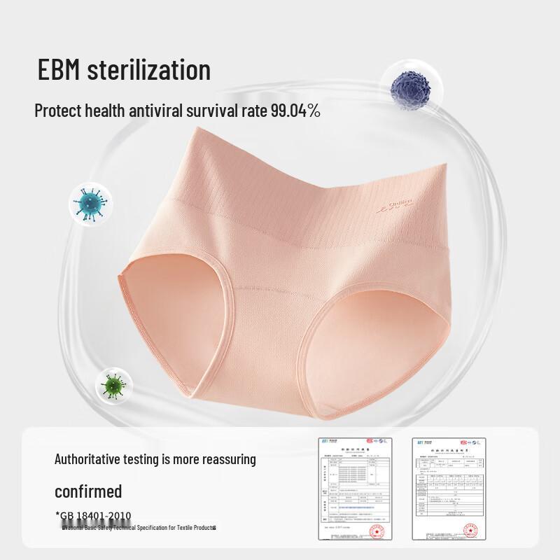 Odifen Women's High-Waist EBM Sterilized Cotton Briefs - 4 Pack