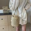 New Woven Shoulder Women's Bag Paper Rope Fashion Woven Beach Portable Bucket Straw Bag