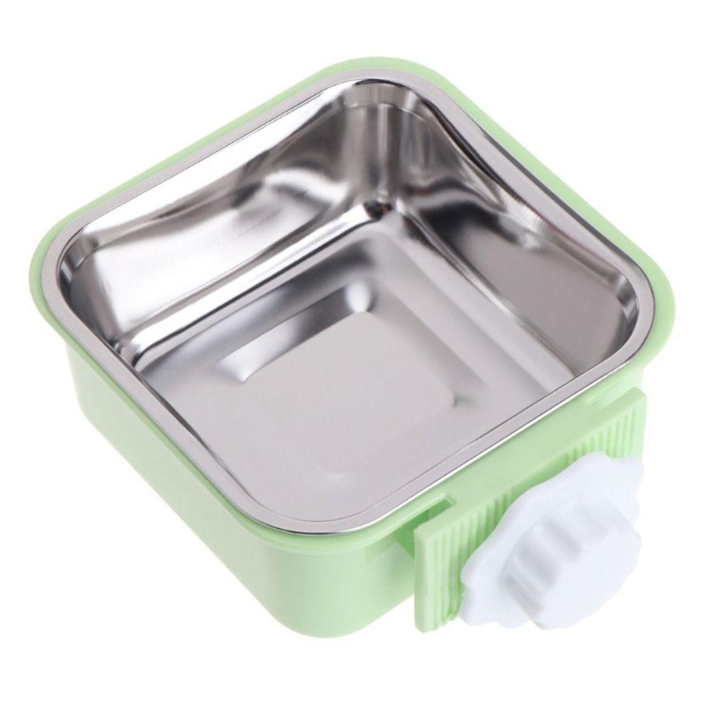 Puppy Detachable Anti-overturning Square Hanging Water Feeder Container Food Dish Dog Crate Bowl