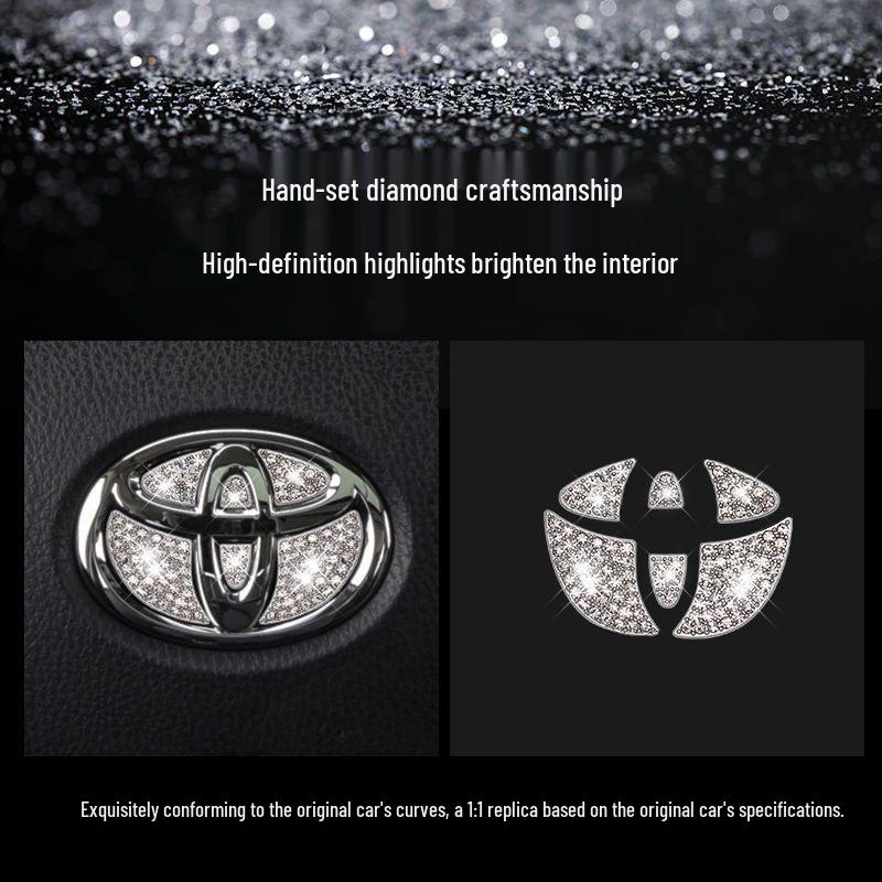 Наклейка со стразами на логотип руля - Стильное украшение салона автомобиля