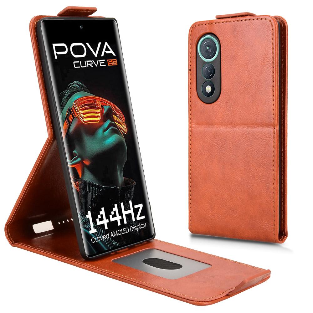 For TECNO Pova Curve 5G LJ8k Stand Case Magnetic Clasp Vertical Flip Leather Phone Cover with Card Holder