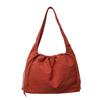 Casual Solid Color Nylon Canvas Bag Small Fresh Simple Large Capacity Hand Bag Drawstring Fashion Shoulder Tote Bag