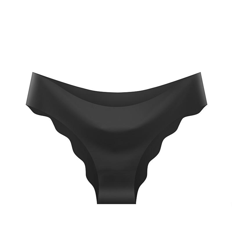 Traceless One-Piece Ice Silk Women'S Bikini Panties Wavy Edge Breathable Girls Large Size Briefs