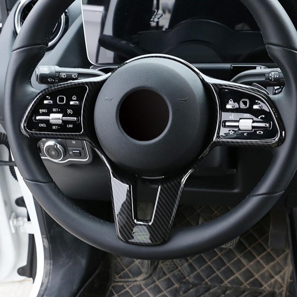 Накладка на рамку кнопок рулевого колеса автомобиля из углеродного волокна, ярко-черная для Mercedes Benz ABCE GLC GLA CLA GLS GLE EQC GLB
