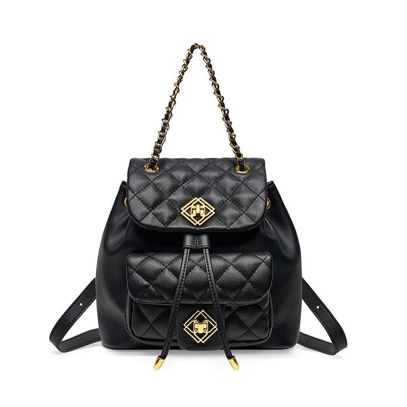 Сумка из натуральной кожи, маленький мини-рюкзак, женская сумка, рюкзак из воловьей кожи с ромбами, женский новый модный маленький рюкзак с язычком