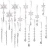 Transparent Acrylic Snowflakes Shatterproof Icicle Pendants Ice Strip Xmas Tree Ornaments  New Year