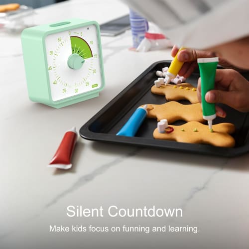 Conchstar 60-Minute Visual Timer for Kids, Fruit Pattern Design, Visual Countdown Timer for Classroom, Office, Kitchen, Pomodoro Timer, Silent Operati