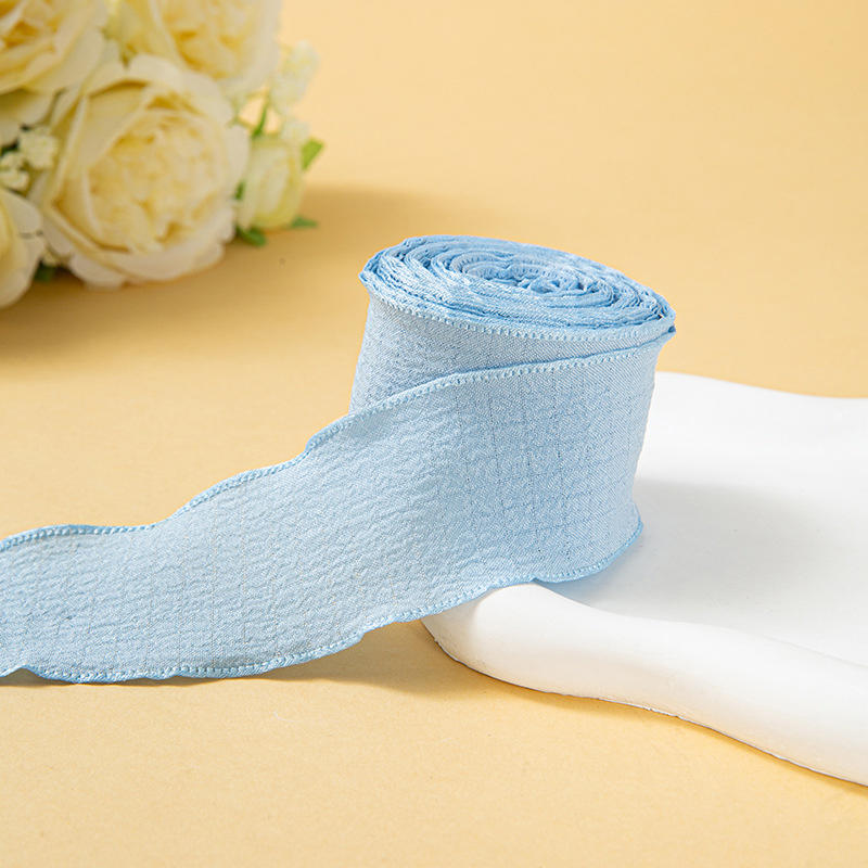 DIY Cake Bouquet Flower Fish Tail Yarn Packaging Ribbon Ruffle Lace Folding Ribbon Linen Wave Lace Ribbon