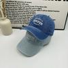 Retro and Old Washed Denim Baseball Cap Men's and Women's Summer Versatile Wide Brim Showing Face Small Letters Soft Top Cap