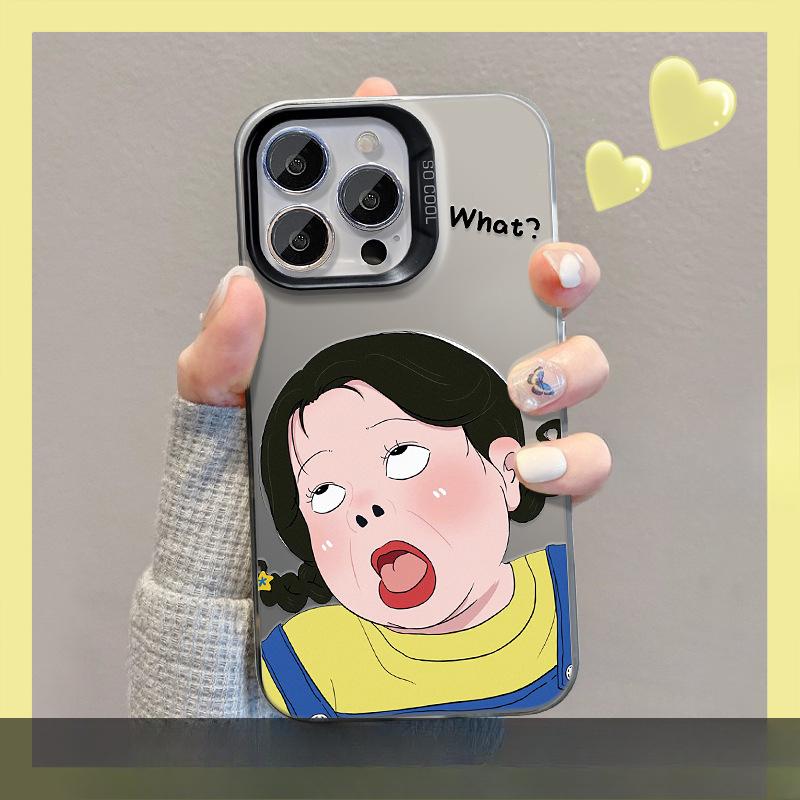 Applicable To Vivox100/90pro Mobile Phone Case S17/16/15 Funny Pouting Girl Stand Y78 Color Silver Matte