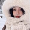 Plush Hat Winter New Hat Scarf Gloves Three Piece Set Integrated Korean Version Cute Thickened Velvet Warm Travel