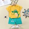 2023 Summer Cotton Children's Short Sleeve T-shirt Set Baby Short Sleeve Shorts Two-piece Set