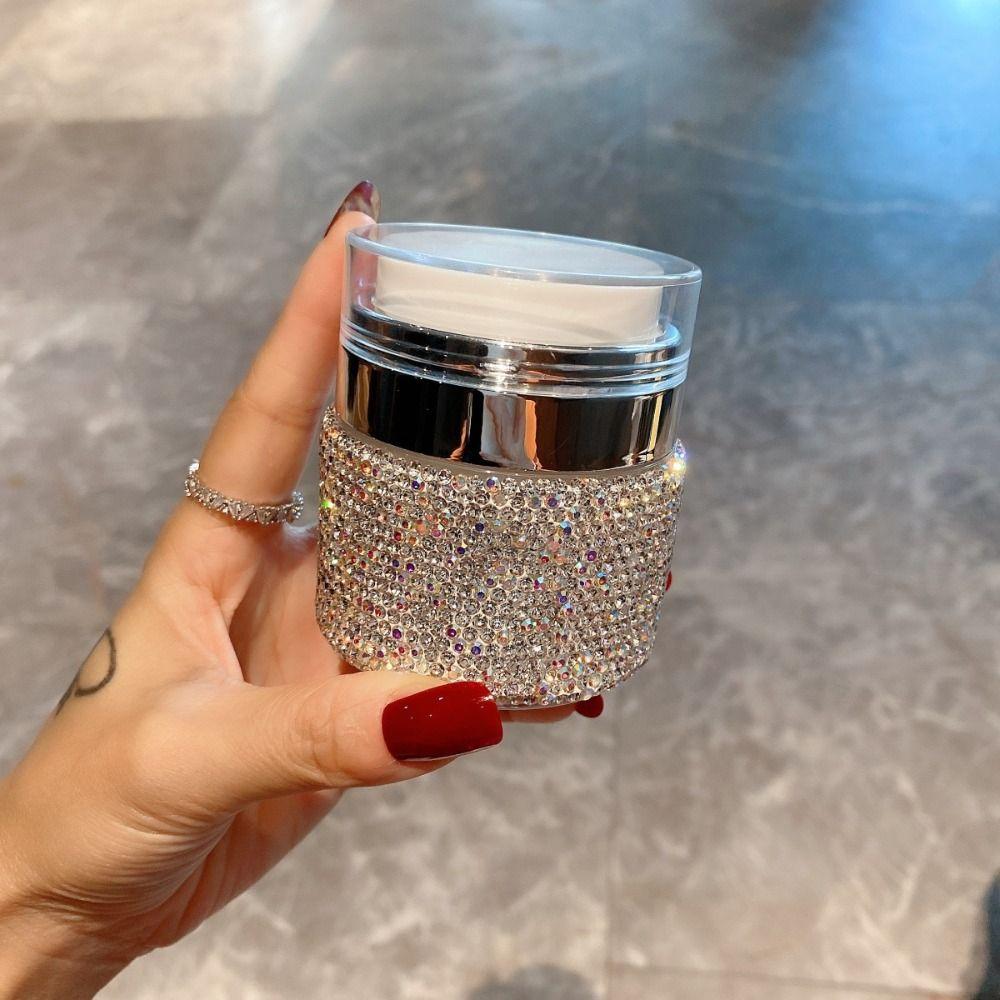 15ml Cream Lotion Jar Luxury Rhinestone Face Cream Dispenser Portable Cosmetic Cream Bottle Travel