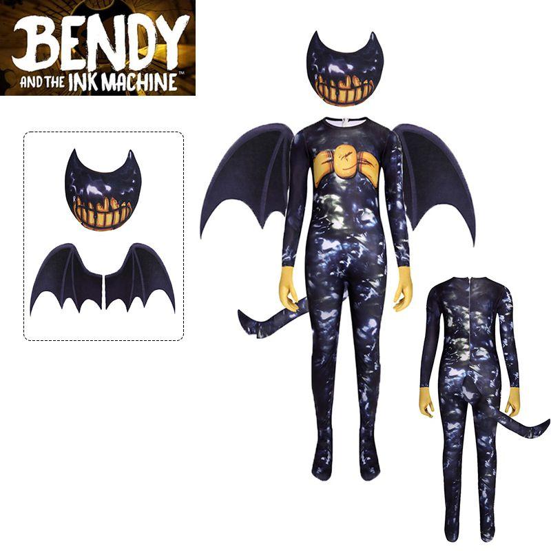 Kids Cosplay Costume Halloween Wing Mask Jumpsuit Suit