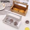 WTEMPO 10PCS 20.5*7.5*5cm Rectangular Transparent Window Boxes Dessert Pastry Macaron Packing Boxes Creative DIY Festival Wedding Party Gift Boxes