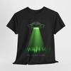 We Are Not Alone UFO Unisex T-Shirt – Mysterious Alien Spaceship Over the Forest