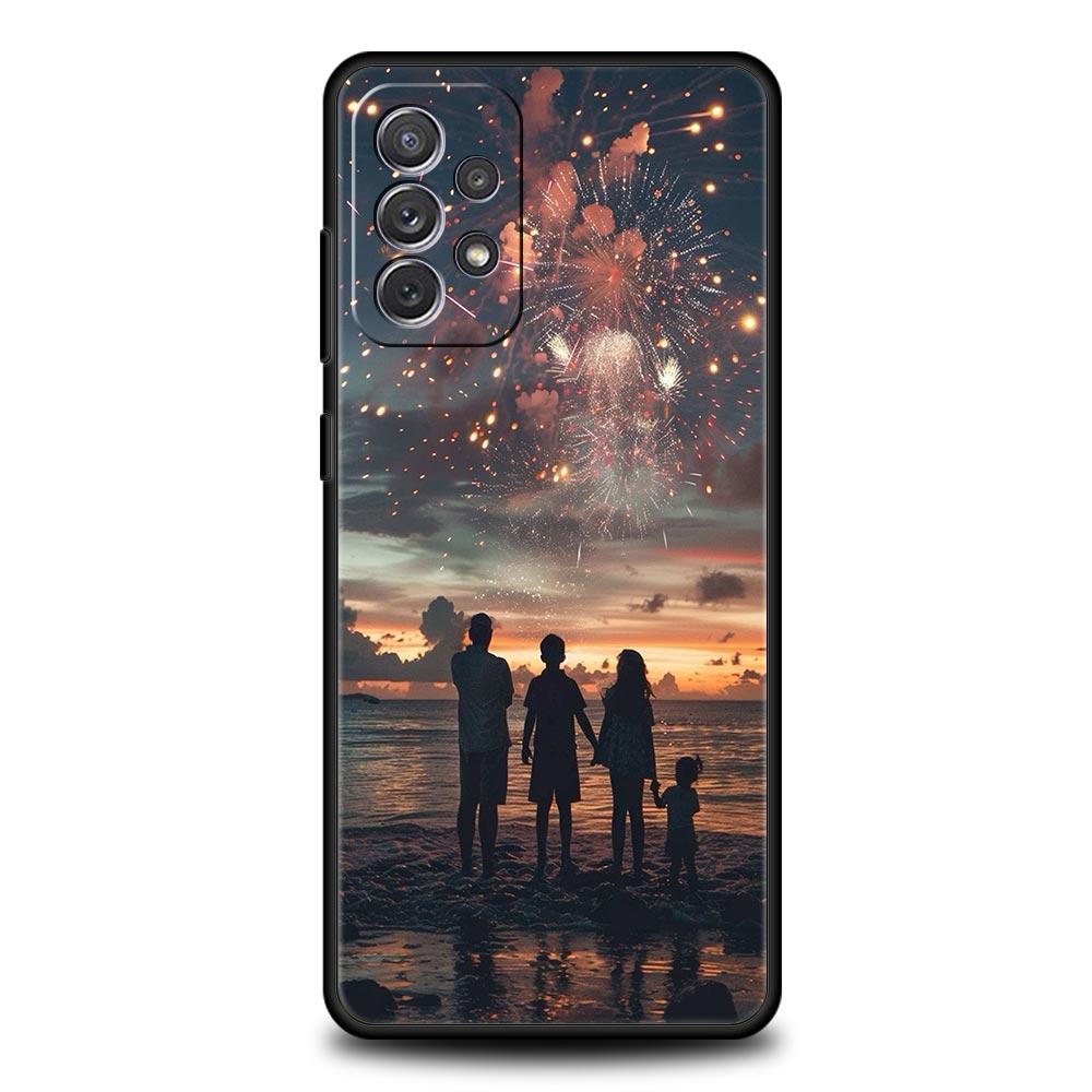 Чехол для телефона для семьи из трех человек для Samsung Galaxy A55 A35 A15 A14 A13 A25 A54 A51 A71 A72 A73 A32 A52 A41 5G Мягкий ТПУ чехол Fundas